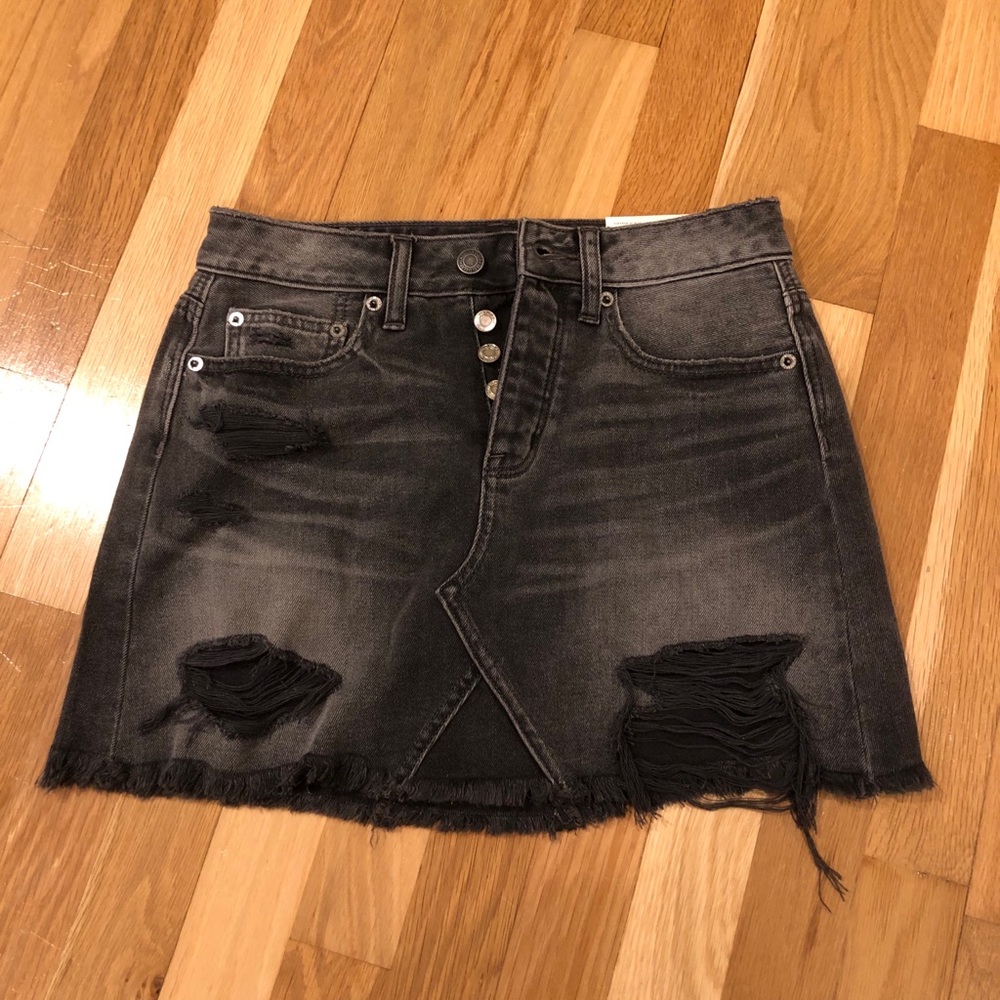 Black Jean Skirt with rips